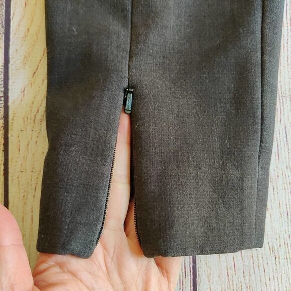 Halogen slim leg zip hem ankle pants charcoal gray sz 4P - Picture 5 of 14